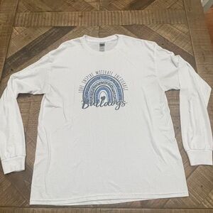 School, teacher White Long-Sleeve Bulldogs Rainbow Graphic school spirit Tee